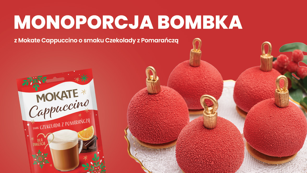 Monoporcje bombki z Mokate Cappuccino o smaku Czekolady z Pomarańczą