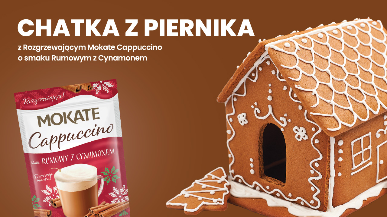 Chatka z piernika z Mokate Cappuccino o smaku Rumowym z Cynamonem