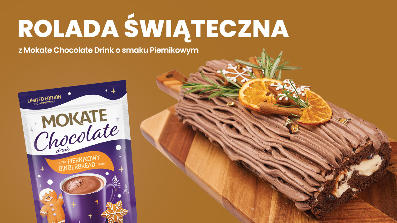 Rolada świąteczna z Mokate Chocolate Drink o smaku Piernikowym