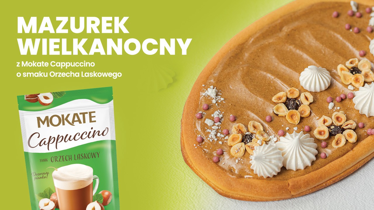 Mazurek Wielkanocny z Mokate Cappuccino o smaku Orzecha Laskowego
