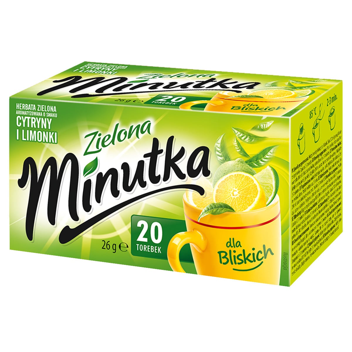 Herbata zielona Minutka z cytryną i limonką 20 torebek