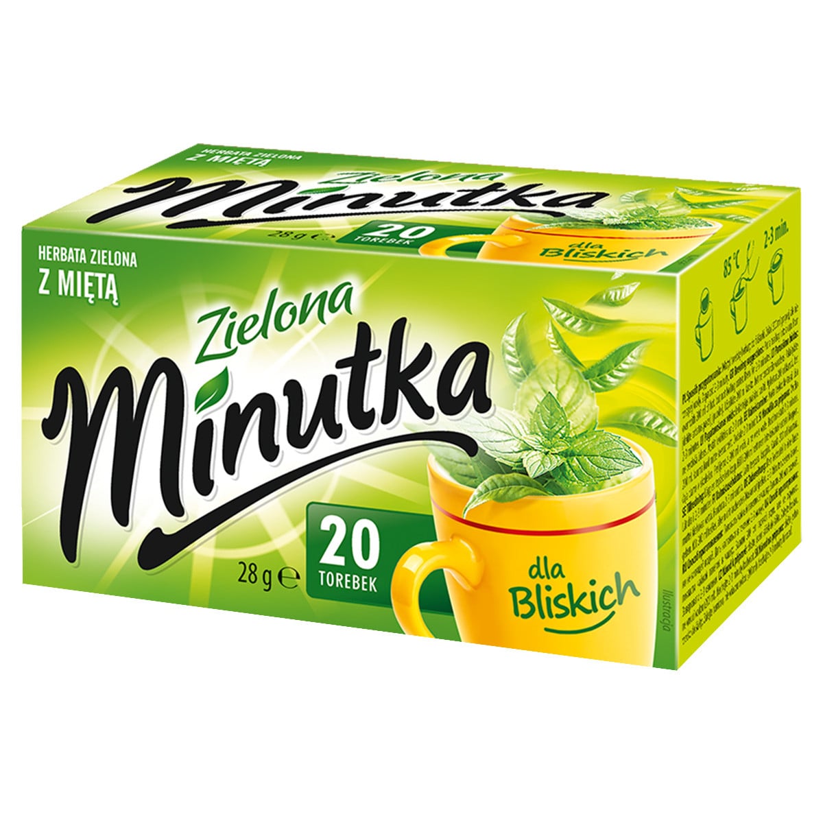 Herbata zielona Minutka z miętą 20 torebek