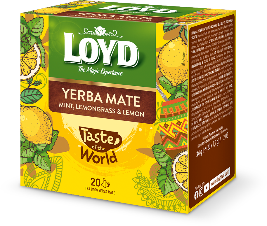 Yerba Mate Loyd Taste of The World z Miętą, Trawą cytrynową i skórką Cytryny 20 torebek