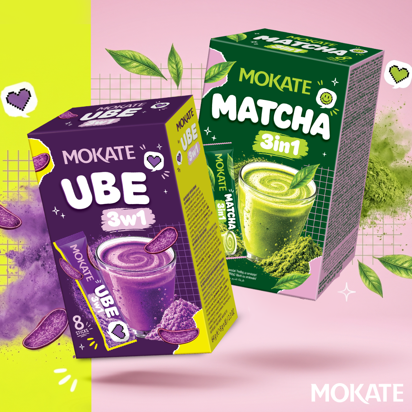 MOKATE Matcha 3in1 i MOKATE Ube 3in1 – poznaj nowe smaki nowoczesnych napojów